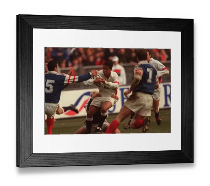 Framed Print : Guscott Beats Castaignede Framed Print : Guscott Beats Castaignede