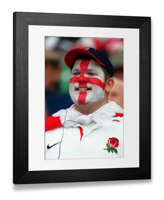 Framed Print : England Fan With Painted Face Framed Print : England Fan With Painted Face