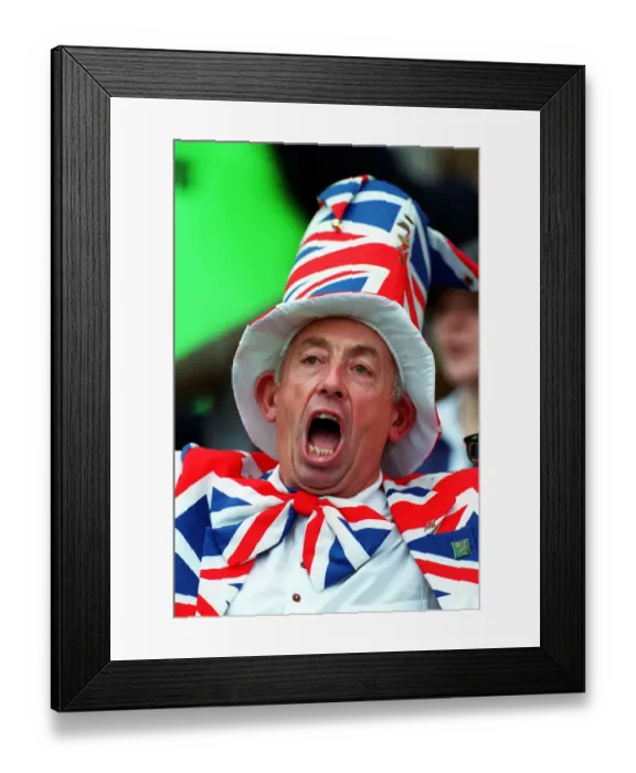 Framed Print : England Fan Sings Anthem Framed Print : England Fan Sings Anthem