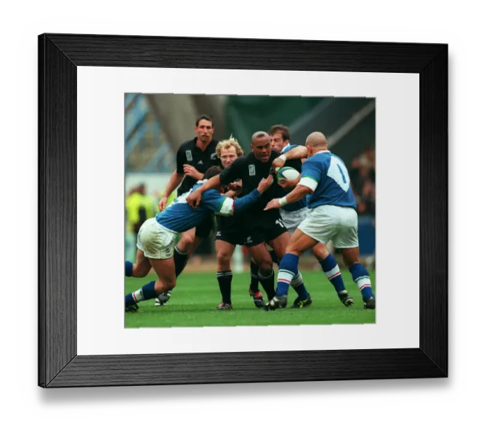 Framed Print : Jonah Lomu & Italy Defence