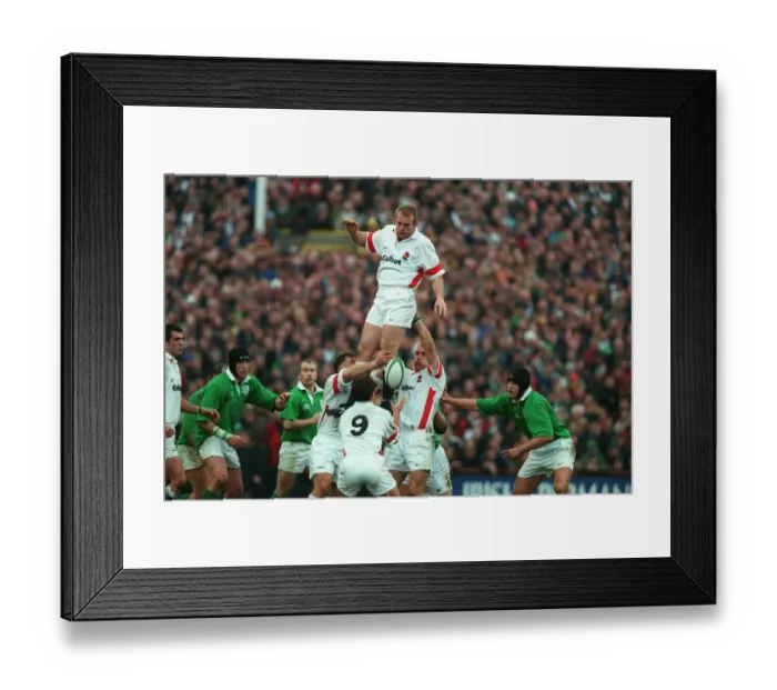Framed Print : Tim Rodber Wins Lineout Framed Print : Tim Rodber Wins Lineout