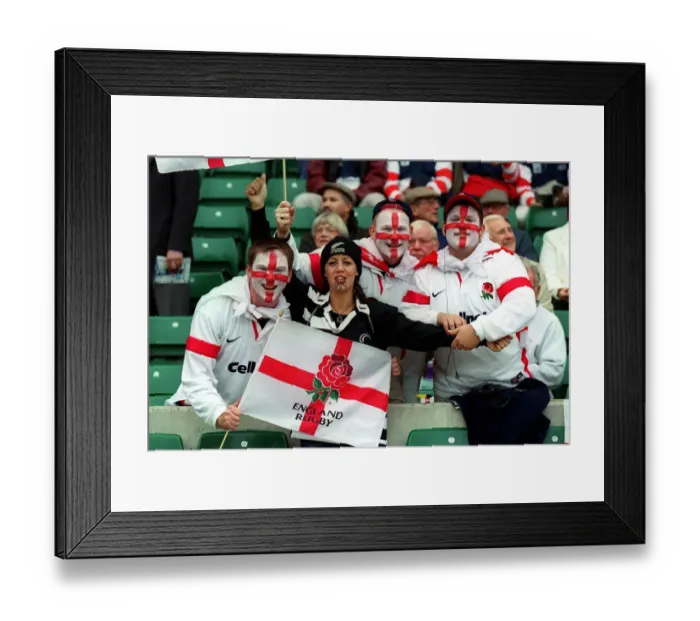 Framed Print : England & Kiwi Rugby Fans Framed Print : England & Kiwi Rugby Fans