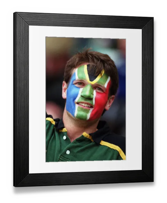 Framed Print : Rugby Fan With Painted Face Framed Print : Rugby Fan With Painted Face