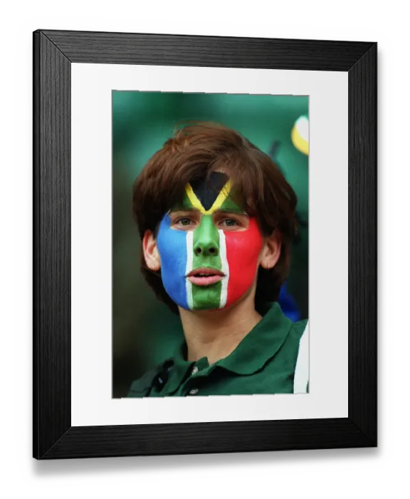 Framed Print : Rugby Fan With Painted Face Framed Print : Rugby Fan With Painted Face