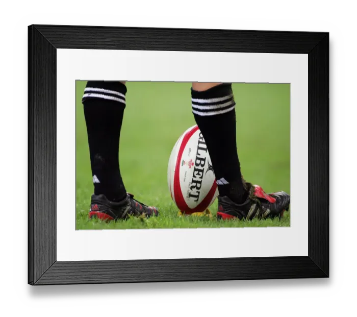Framed Print : Kicker Lines Up Ball Framed Print : Kicker Lines Up Ball