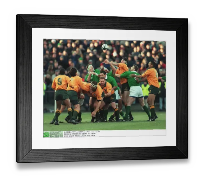 Framed Print : John Eales Rises Above Pack