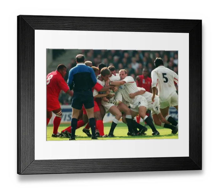 Framed Print : Will Greenwood & England Pack Framed Print : Will Greenwood & England Pack