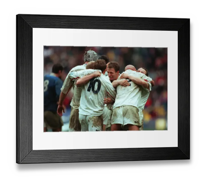 Framed Print : Mike Catt & England Celebrate Framed Print : Mike Catt & England Celebrate