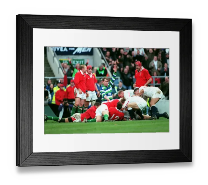 Framed Print : Ref Signals Try For Dallaglio Framed Print : Ref Signals Try For Dallaglio