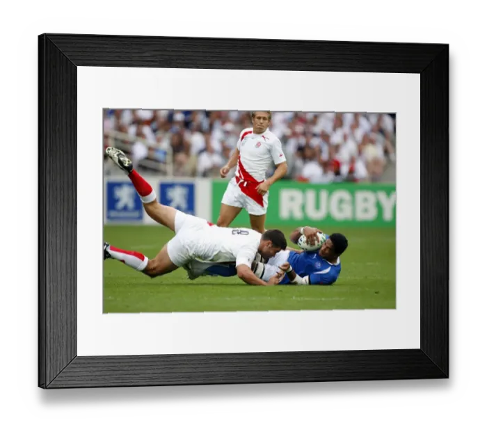 Framed Print : Nick Easter Tackles Semo Sititi Framed Print : Nick Easter Tackles Semo Sititi