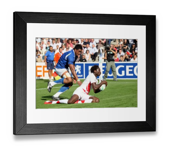 Framed Print : Paul Sackey Scores Try