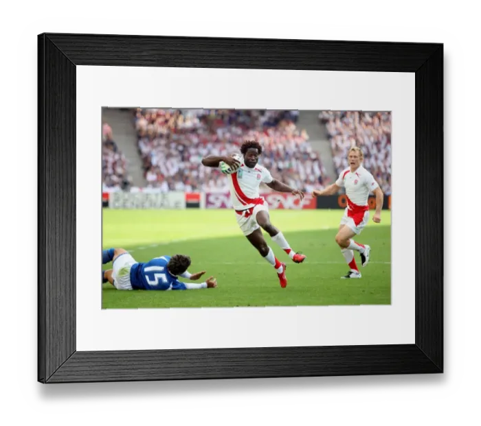 Framed Print : Paul Sackey Skips Past Crichton Framed Print : Paul Sackey Skips Past Crichton