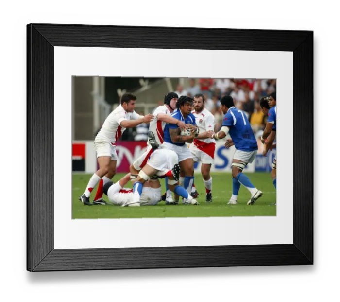 Framed Print : Alfie Vaeluaga Holds Off England Framed Print : Alfie Vaeluaga Holds Off England