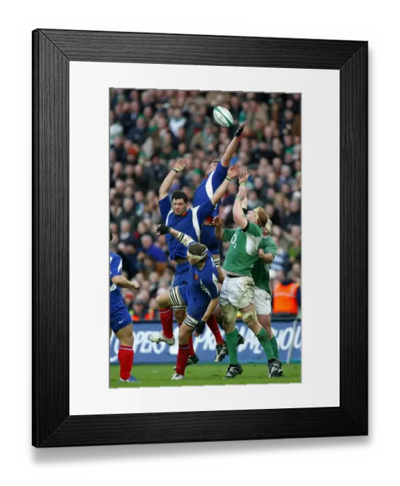 Framed Print : Jerome Thion Wins Line Out