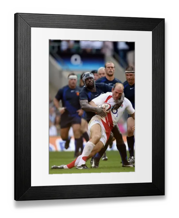 Framed Print : Lawrence Dallaglio & Serge Betsen Framed Print : Lawrence Dallaglio & Serge Betsen