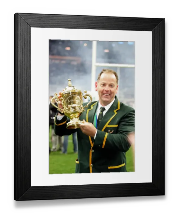 Framed Print : Coach Jake White With World Cup