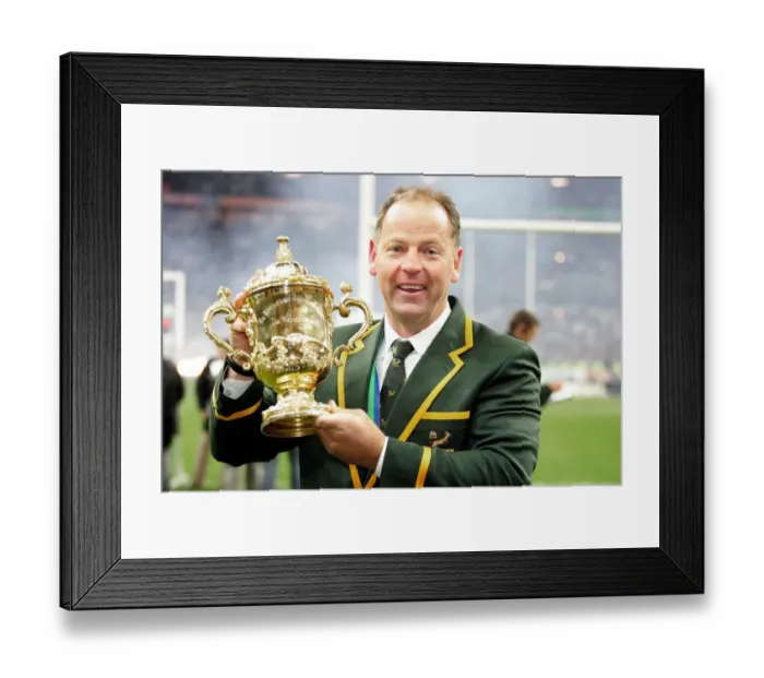 Framed Print : Coach Jake White With World Cup Framed Print : Coach Jake White With World Cup