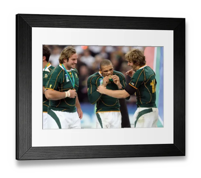 Framed Print : Jannie Du Plessis, Bryan Habana & Francois Steyn