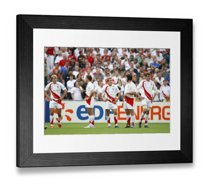 Framed Print : Dejected England After Conceeding Framed Print : Dejected England After Conceeding