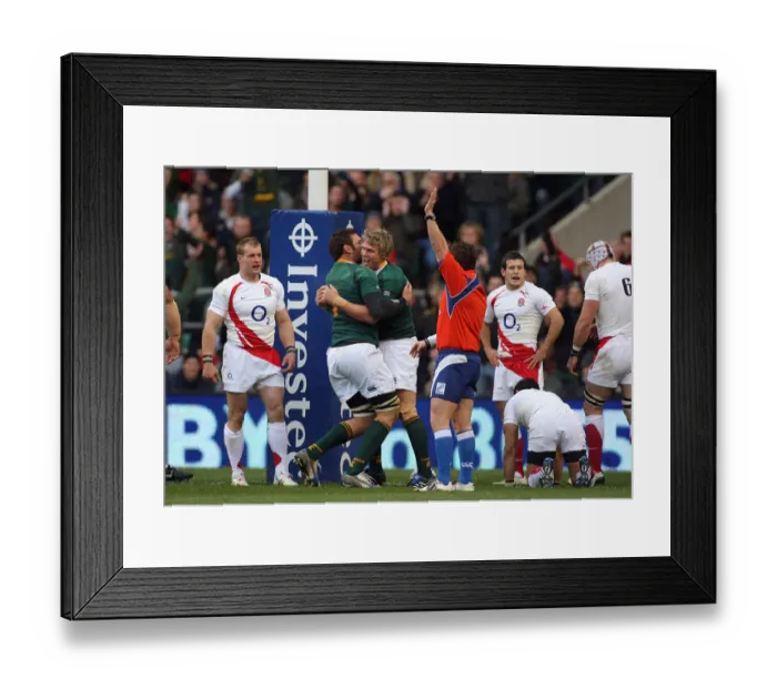 Framed Print : Danie Rossouw Celebrates Try Framed Print : Danie Rossouw Celebrates Try