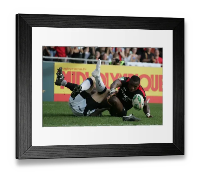 Framed Print : Yves Donguy Scores For Toulouse As Will Cliff Tries In Vain Framed Print : Yves Donguy Scores For Toulouse As Will Cliff Tries In Vain