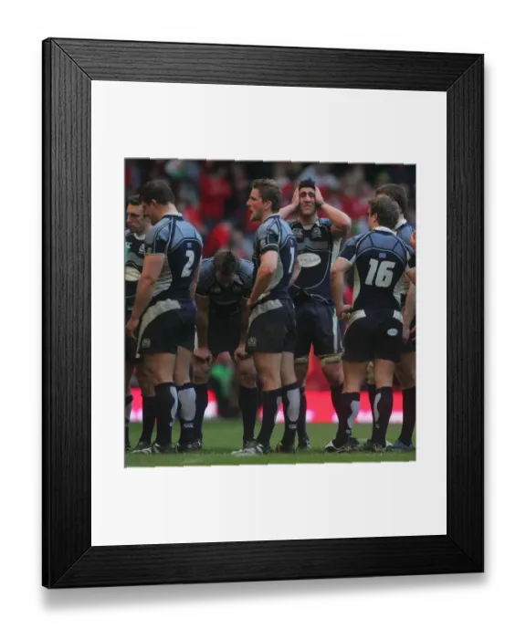 Framed Print : Kelly Brown & Dejected Scotland Players Framed Print : Kelly Brown & Dejected Scotland Players