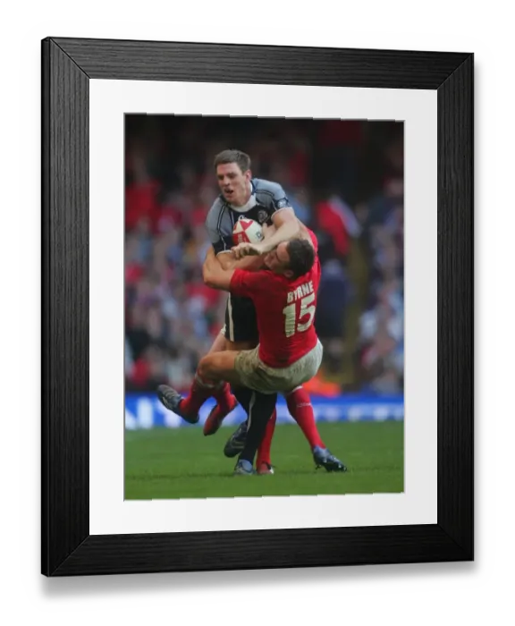 Framed Print : Lee Byrne Tackles Nikki Walker Framed Print : Lee Byrne Tackles Nikki Walker
