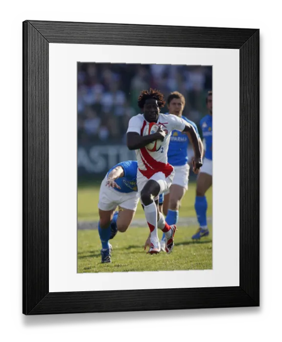 Framed Print : Paul Sackey Runs In Opening Try Framed Print : Paul Sackey Runs In Opening Try