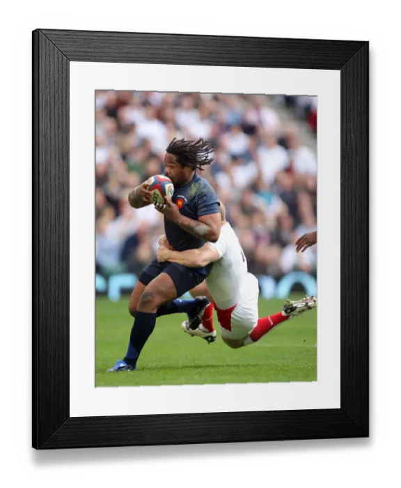Framed Print : Mike Tindall Stops Mathiew Bastareaud Framed Print : Mike Tindall Stops Mathiew Bastareaud