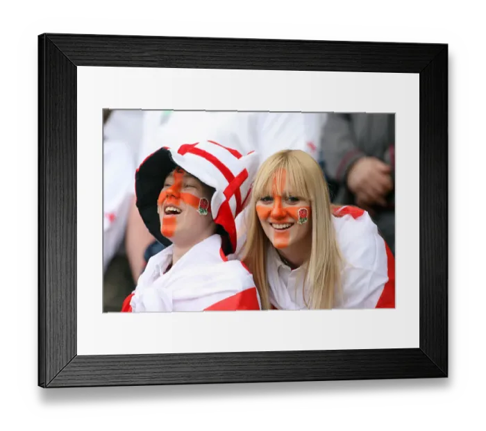 Framed Print : Happy England Fans Framed Print : Happy England Fans