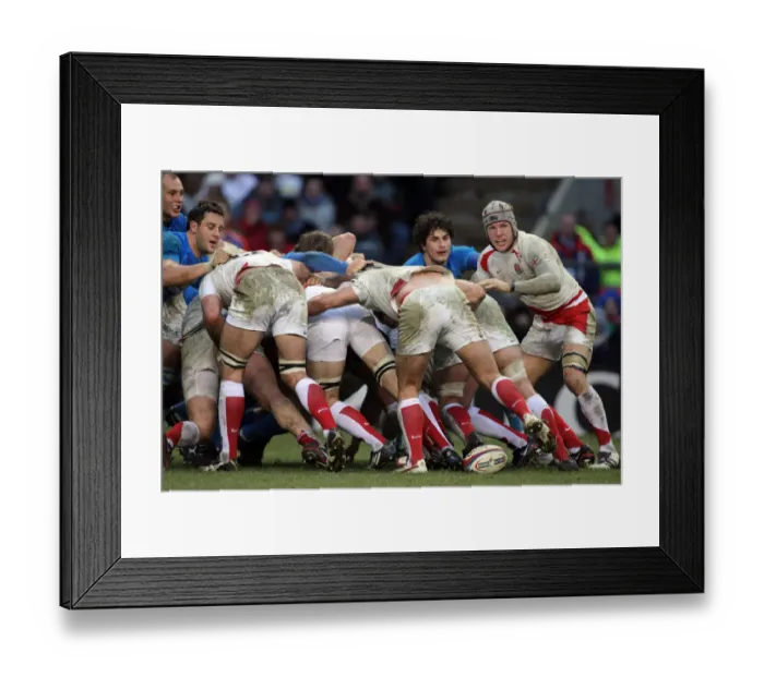 Framed Print : James Haskell & England Scrum Framed Print : James Haskell & England Scrum