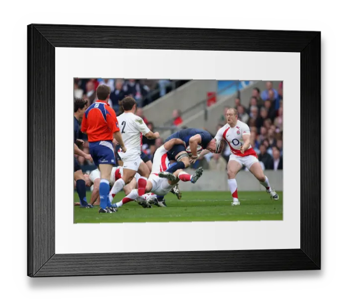 Framed Print : Imanol Harinordoquy & Riki Flutey