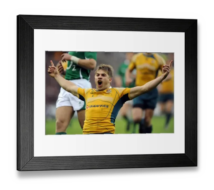 Framed Print : Drew Mitchell Celebrates Scoring Opening Try Framed Print : Drew Mitchell Celebrates Scoring Opening Try