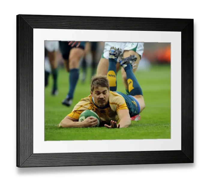 Framed Print : Drew Mitchell Scores Opening Try