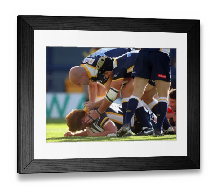 Framed Print : Tim Denton, Erik Lund & Fourie Celebrate Opening Try Framed Print : Tim Denton, Erik Lund & Fourie Celebrate Opening Try