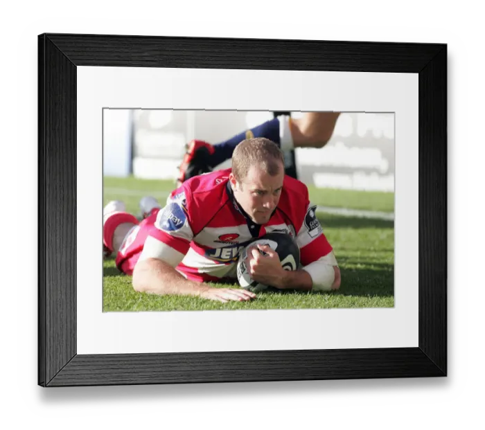 Framed Print : James Simpson-Daniel Scores For Gloucester Framed Print : James Simpson-Daniel Scores For Gloucester