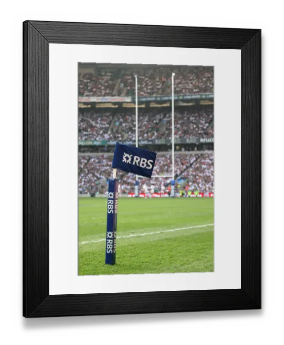 Framed Print : Rbs Six Nations Sponsor Flag & Goal Post Framed Print : Rbs Six Nations Sponsor Flag & Goal Post
