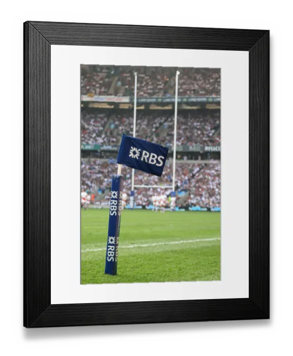 Framed Print : Rbs Six Nations Sponsor Flag & Goal Post Framed Print : Rbs Six Nations Sponsor Flag & Goal Post