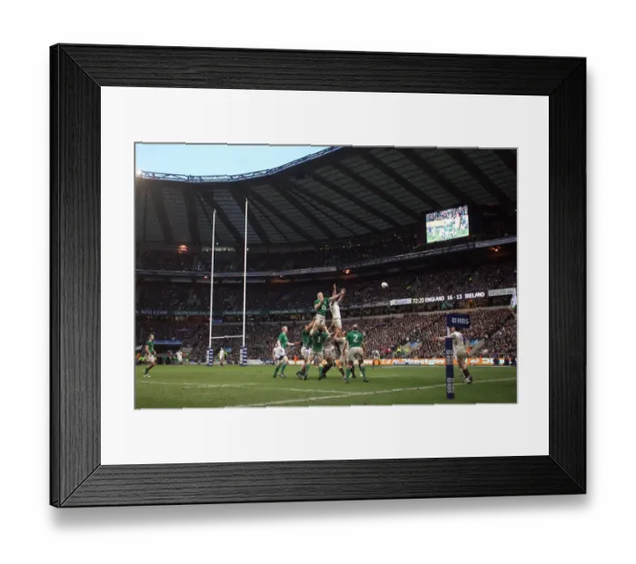 Framed Print : Lee Mears Throws Into Line Out Framed Print : Lee Mears Throws Into Line Out