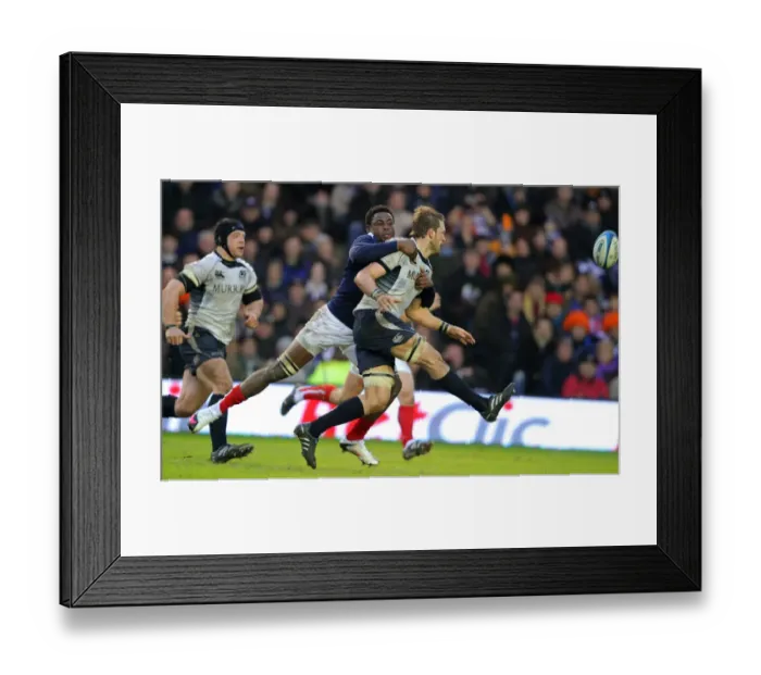 Framed Print : Fulgence Ouedraogo Challenges John Barclay As He Kicks