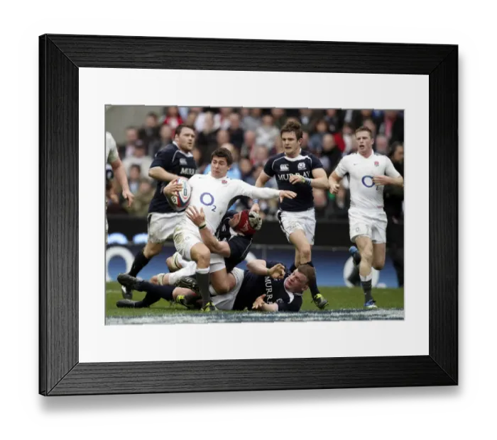 Framed Print : Ben Youngs Get Tackled By Kelly Brown Framed Print : Ben Youngs Get Tackled By Kelly Brown