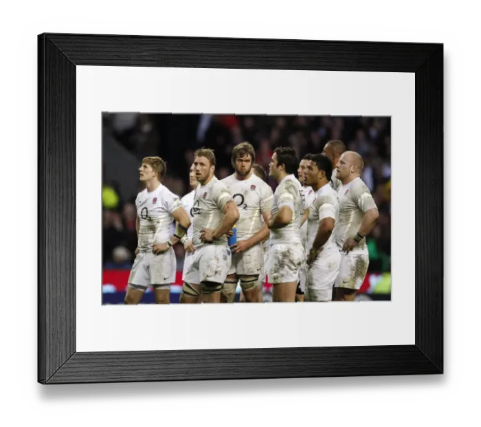 Framed Print : Chris Robshaw & Team After Losing To Wales Framed Print : Chris Robshaw & Team After Losing To Wales