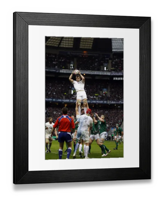 Framed Print : Tom Croft Wins Lineout Framed Print : Tom Croft Wins Lineout