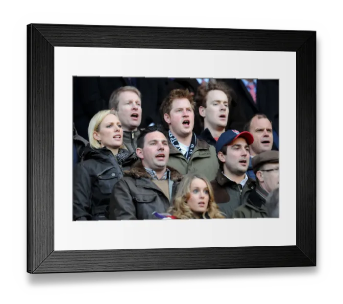 Framed Print : Zara Phillips & Prince Harry During National Anthem Framed Print : Zara Phillips & Prince Harry During National Anthem