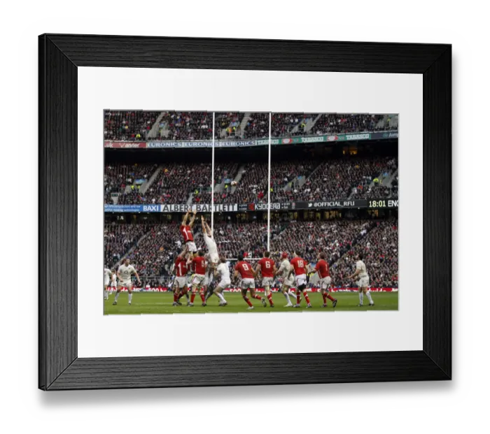 Framed Print : Geoff Parling & Sam Warburton Jump Framed Print : Geoff Parling & Sam Warburton Jump