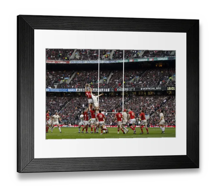 Framed Print : Geoff Parling & Sam Warburton Jump Framed Print : Geoff Parling & Sam Warburton Jump