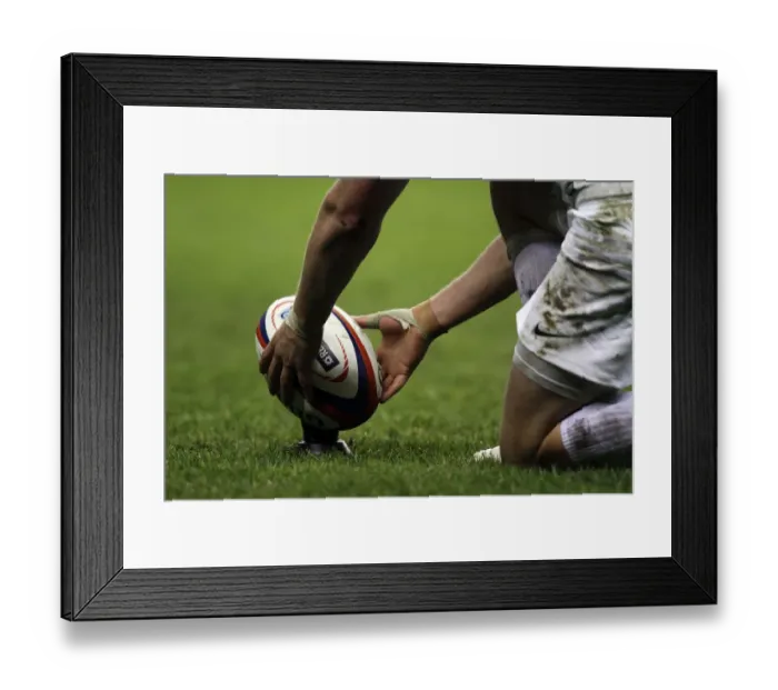 Framed Print : Owen Farrell Places Ball Framed Print : Owen Farrell Places Ball