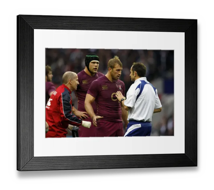 Framed Print : Chris Robshaw & Referee Romain Poite