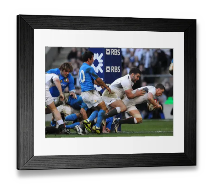 Framed Print : Chris Ashton Scores Through The Posts