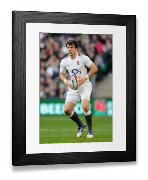 Framed Print : Ben Foden England and Northampton Saints Rugby Union England V Italy Twickenham